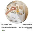 Organizador de Maquiagem com Tampa e Gavetas Porta Cosméticos Luxo, Acrílico Transparente Moderno - Guarda Itens Beleza