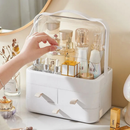 Organizador de Maquiagem com Tampa e Gavetas Porta Cosméticos Luxo, Acrílico Transparente Moderno - Guarda Itens Beleza