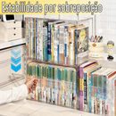 caixa acrilica organizadora de Livros Grande Transparente com Tampa Exibição para cadernos b5 Disco CD