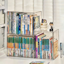 caixa acrilica organizadora de Livros Grande Transparente com Tampa Exibição para cadernos b5 Disco CD
