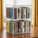 caixa acrilica organizadora de Livros Grande Transparente com Tampa Exibição para cadernos b5 Disco CD