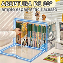 caixa acrilica organizadora de Livros Grande Transparente com Tampa Exibição para cadernos b5 Disco CD