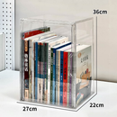 caixa acrilica organizadora de Livros Grande Transparente com Tampa Exibição para cadernos b5 Disco CD