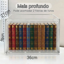 caixa acrilica organizadora de Livros Grande Transparente com Tampa Exibição para cadernos b5 Disco CD