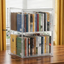 caixa acrilica organizadora de Livros Grande Transparente com Tampa Exibição para cadernos b5 Disco CD